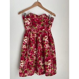 Newport News Floral Strapless Sweetheart Neckline Dress Women Size 6‎